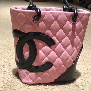 Authentic Chanel Pink Bucket Bag.